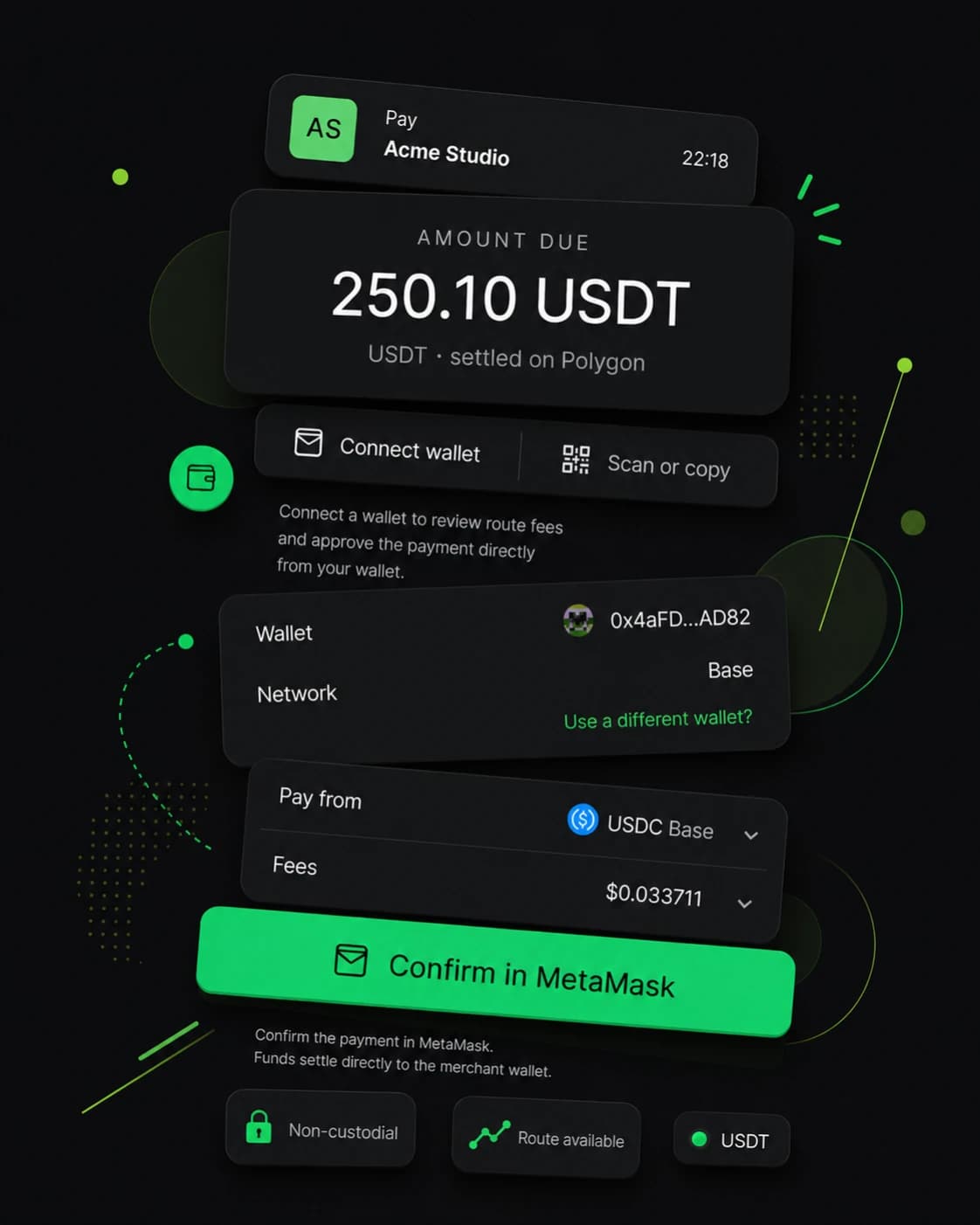 Payclave hosted checkout with wallet and scan-or-copy payment options